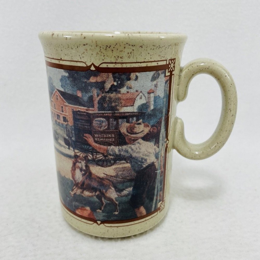 Vintage Watkins 1916 Almanac Mug Logo Memorabilia Souvenir Speckle England 1985